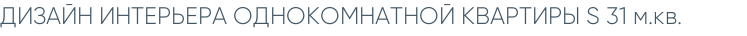 ДИЗАЙН ИНТЕРЬЕРА ОДНОКОМНАТНОЙ КВАРТИРЫ S 31 м.кв.